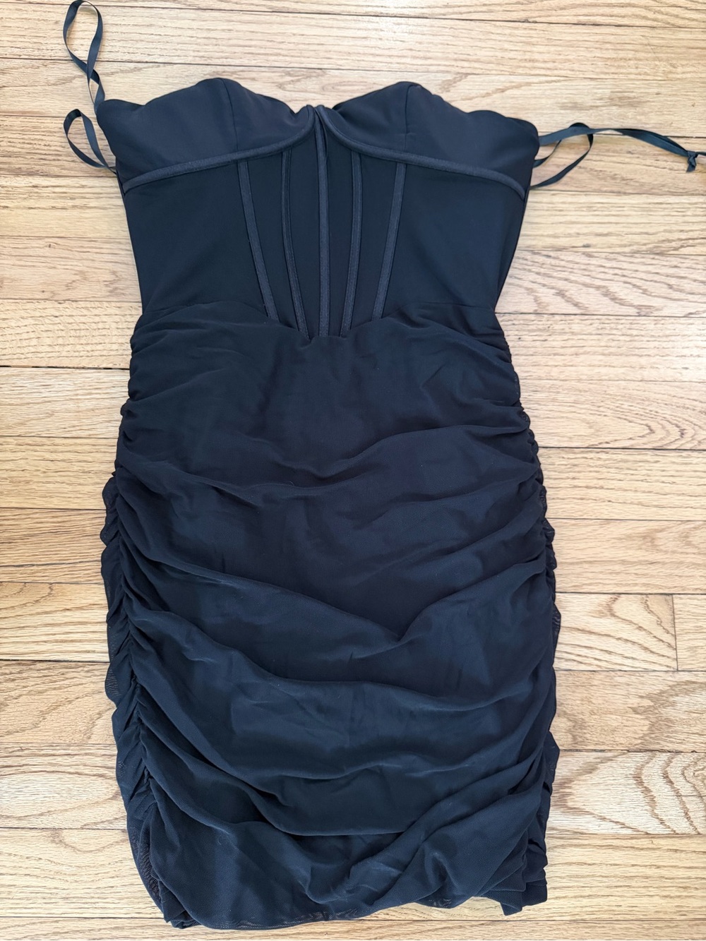 Alyce Paris Black Strapless Ruched Cocktail Dress